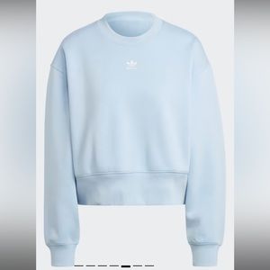 women’s adidas adicolor sweatshirt, blue dawn, size large. runs a little big.